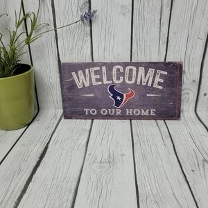 NEW Welcome Sign with TEXANS Team Logo - Blue and Red